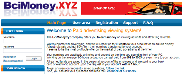 BciMoney.xyz Identical Scam