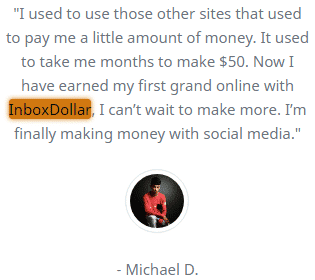 InboxDollar.co Fake Testimonial 2