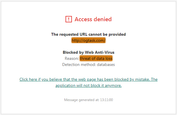 OGTask.com Antivirus Alert