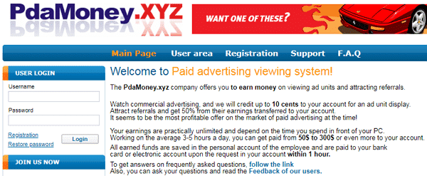 PdaMoney.xyz Identical Scam