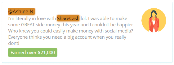 ShareCash.co Fake Testimonial 1