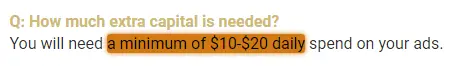 Commission Hero Minimum Daily Ad Expenses