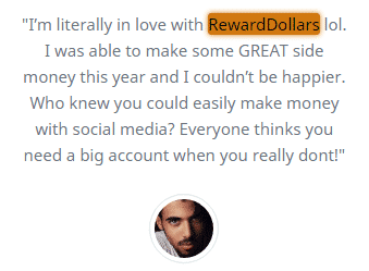 RewardDollars.co Fake Testimonial 1