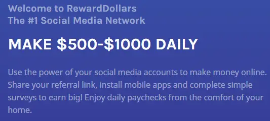 RewardDollars.co Make $500-$1000 Daily