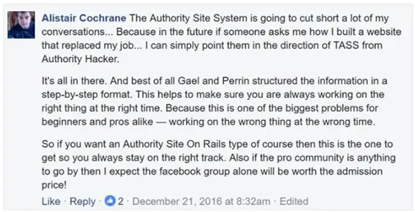 The Authority Site System Testimonial 5