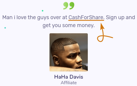 CashForShare.co Fake Testimonial 2