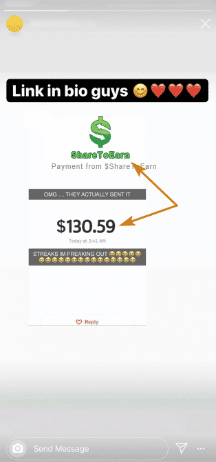 ShareToEarn.co Fake Payment Proof 1