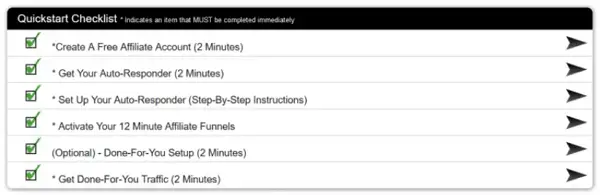 The 12 Minute Affiliate System Quickstart Checklist