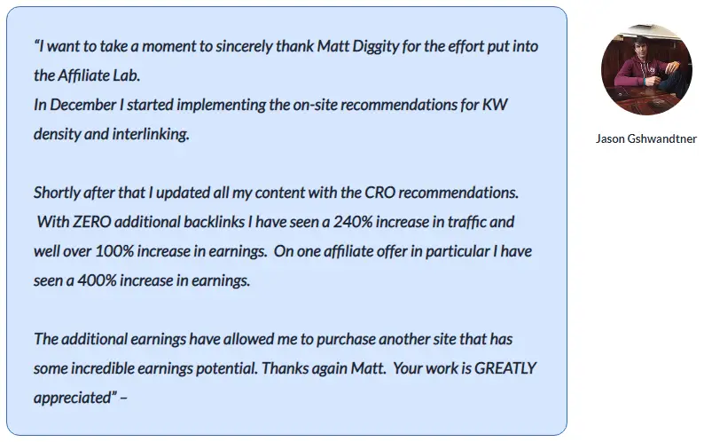 The Affiliate Lab Testimonial 7