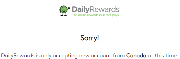 Daily Rewards Available Only In Canada