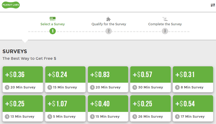 Daily Rewards Peanut Labs Surveys