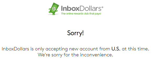 InboxDollars Only Available In The US