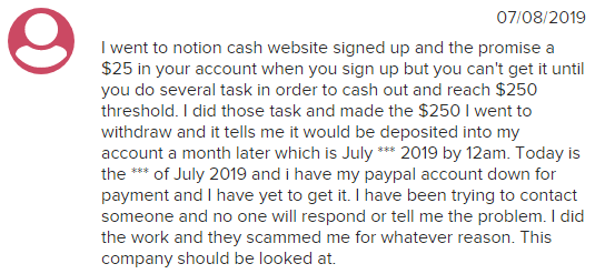 NotionCash.co BBB Complaint 3