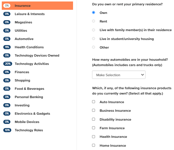 Opinion Outpost Demographic Questionnaires