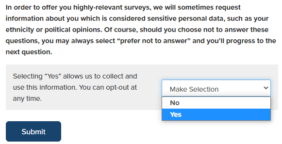 Opinion Outpost Permission To Gather And Use Personal Data