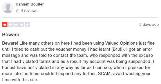 ValuedOpinions Account Termination Complaint 1