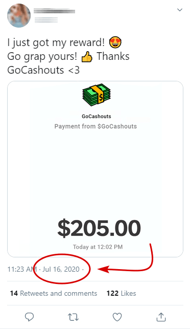 GoCashouts Fake Payment Proof