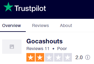GoCashouts Real Trustpilot Rating