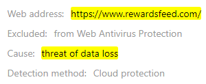 RewardsFeed.com Antivirus Alert