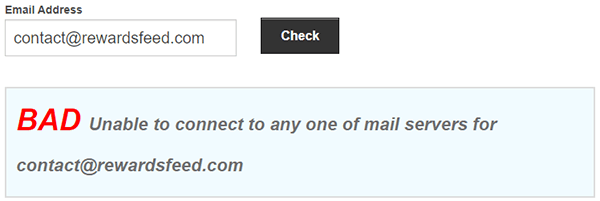 RewardsFeed.com Fake Email Address