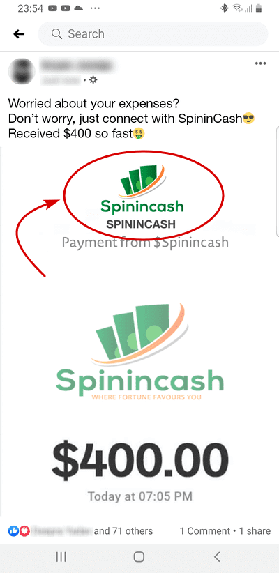 SpininCash.com Payment Proof