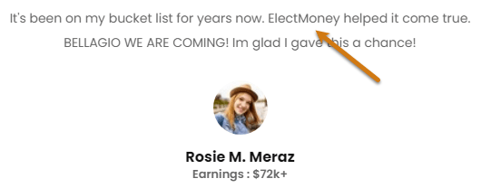 ElectMoney.com Fake Positive Testimonial 1