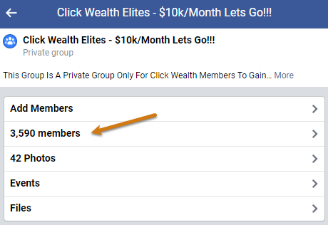 Click Wealth System Private Facebook Group Members