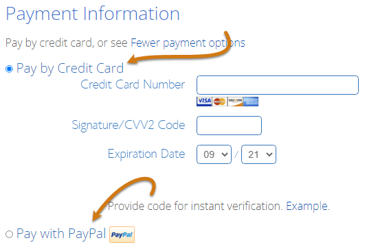 Bluehost Payment Options