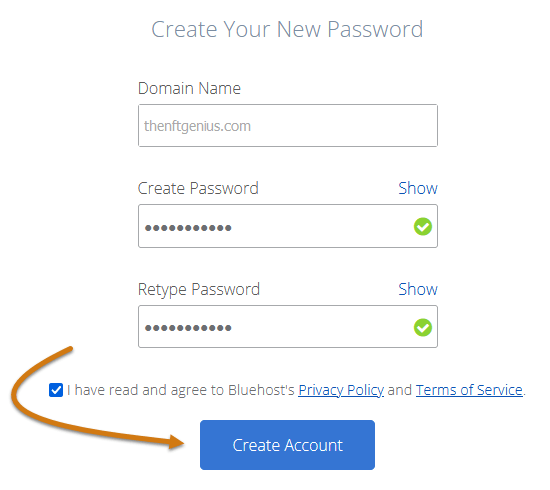 Bluehost Set Your Account Password