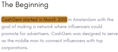 CashGem.co Started In March 2015 False Claim